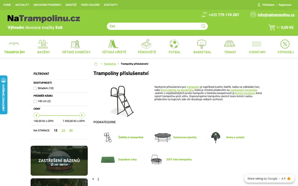 Náhled webu NaTrampolinu.cz
