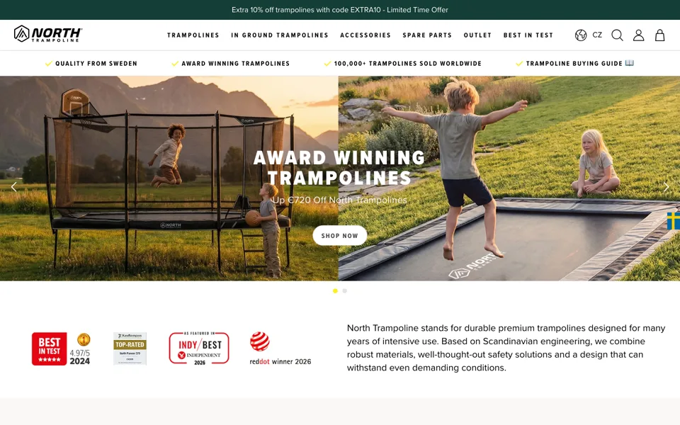 Náhled webu North Trampoline