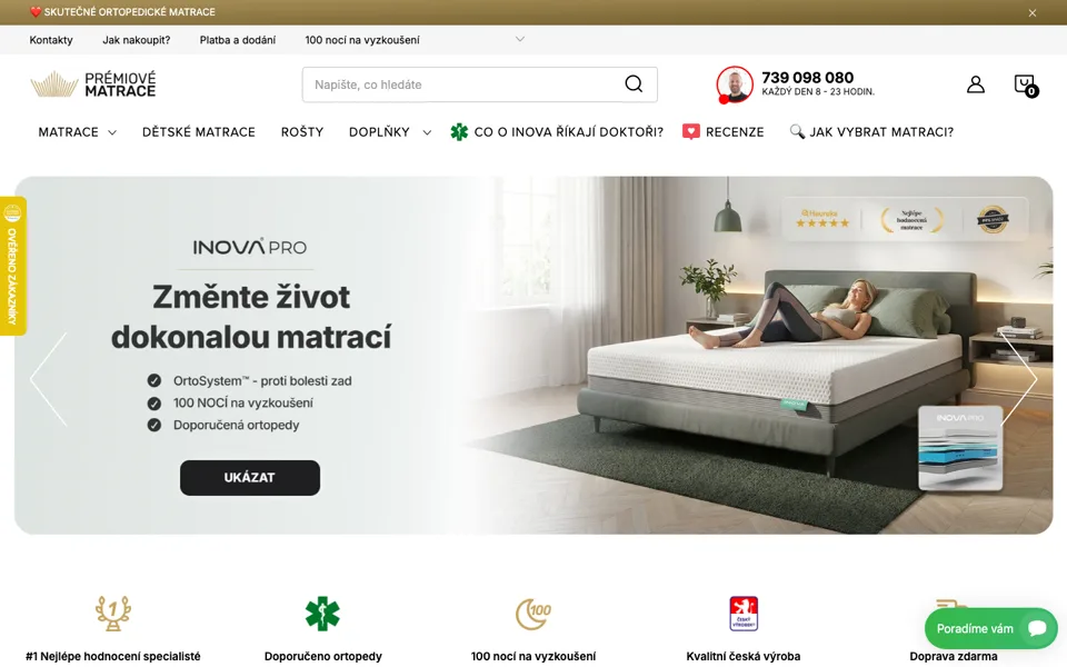 Náhled webu Premiove-matrace.cz