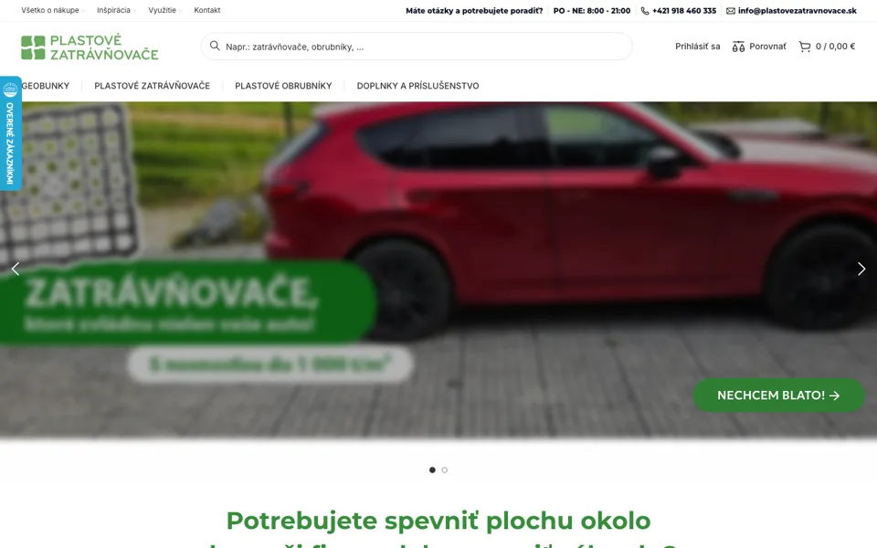 Náhled webu Plastové zatrávňovače