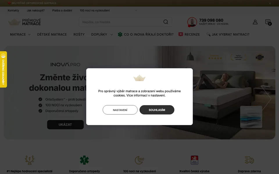 Náhled webu Prémiové matrace