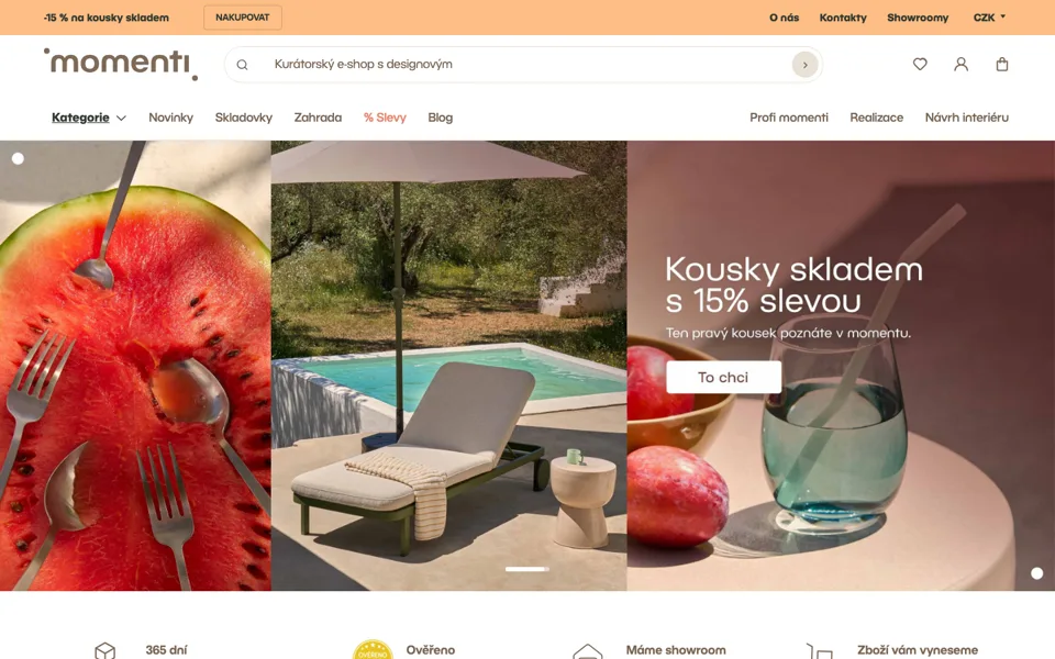 Náhled webu Momenti