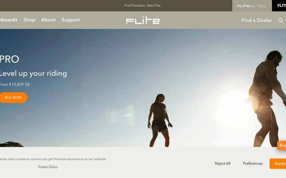 Náhled webu Fliteboard – Pro