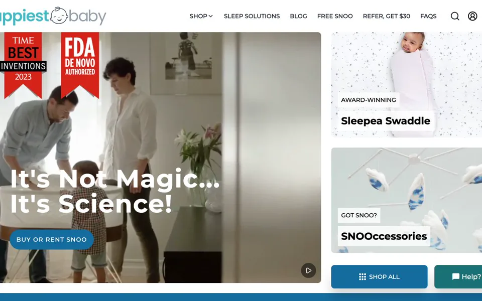 Náhled webu Happiest Baby – homepage