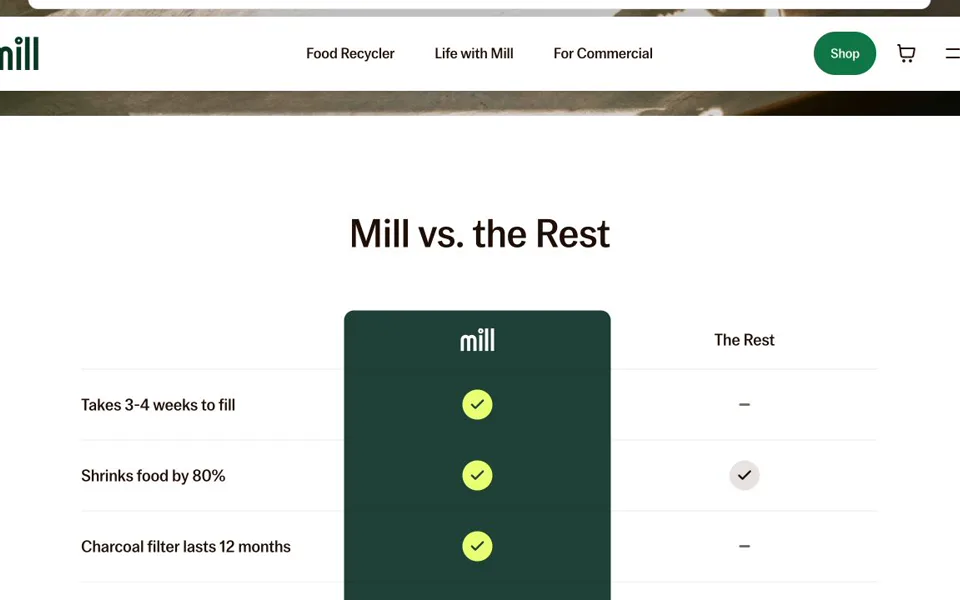 Náhled webu Mill – vs. ostatní