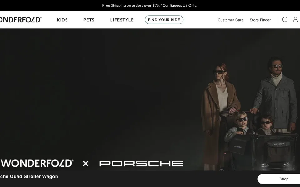 Náhled webu WonderFold × Porsche