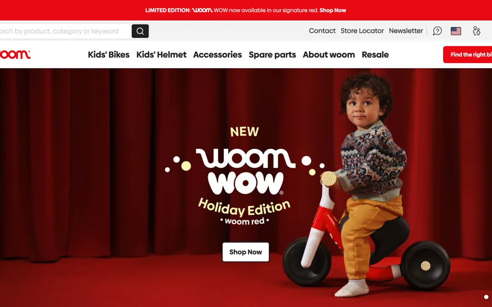 Náhled webu woom – homepage